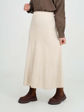 دامن ماشا رنگ نسکافه ای مشکی کرم