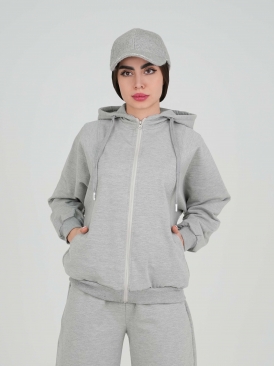 سوئیشرت نیلگون رنگ ملانژ مشکی کرم قهوه ای ارتشی