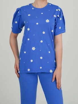 تیشرت ارغوان طرح بابونه