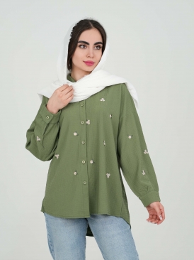 شومیز زنانه سلوا رنگ موشی مشکی کرم سرمه ای سدری استخوانی ارتشی